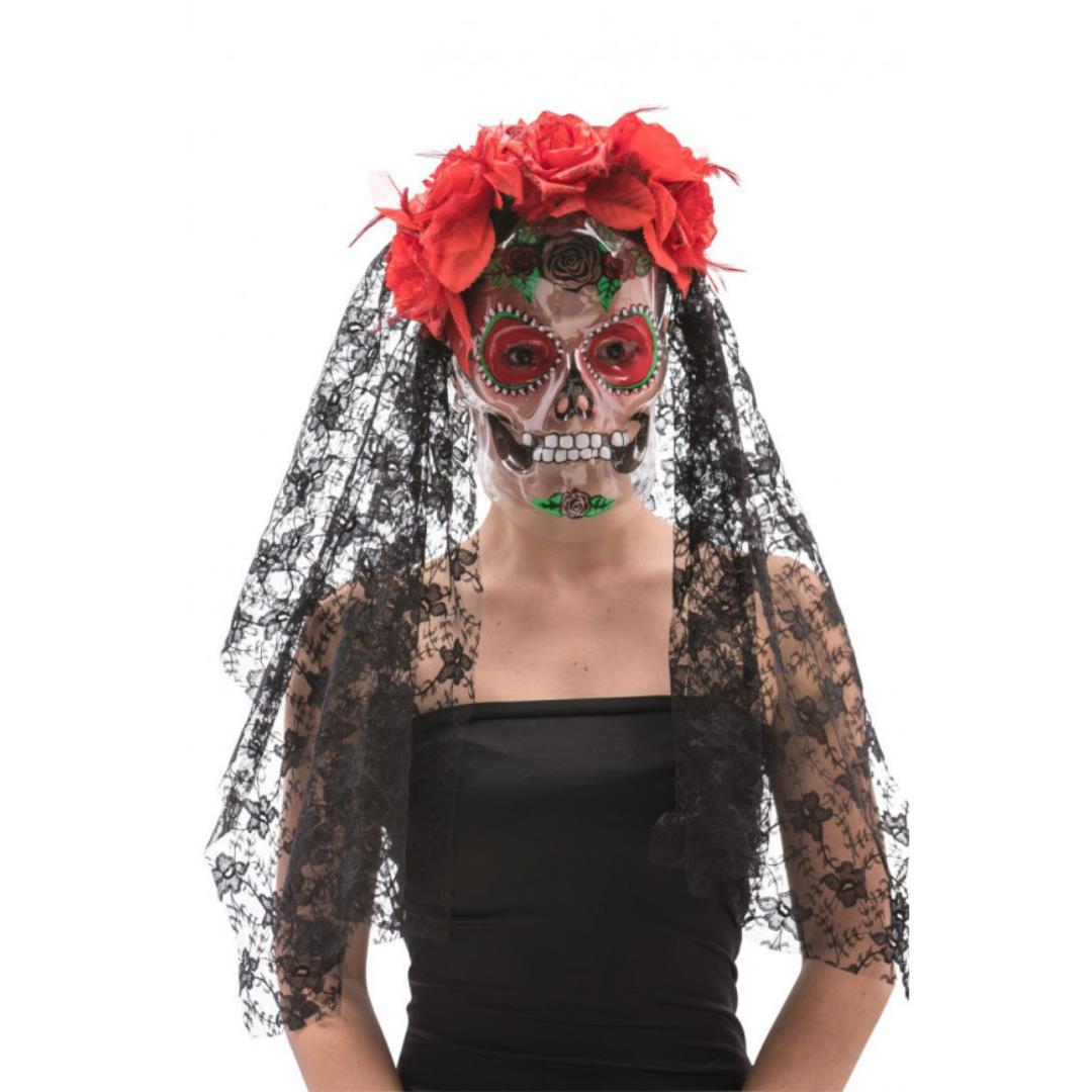 Maschera Teschio Con Rose