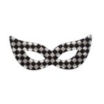 Maschera Argento A Scacchi In Tessuto