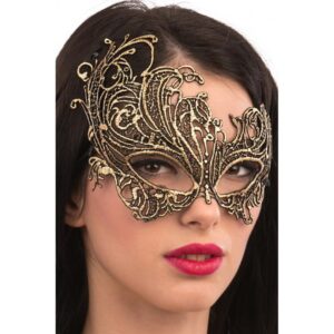 Maschera Oro In Tessuto Macramè