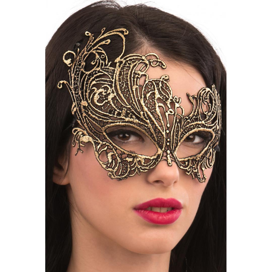 Maschera Oro In Tessuto Macramè