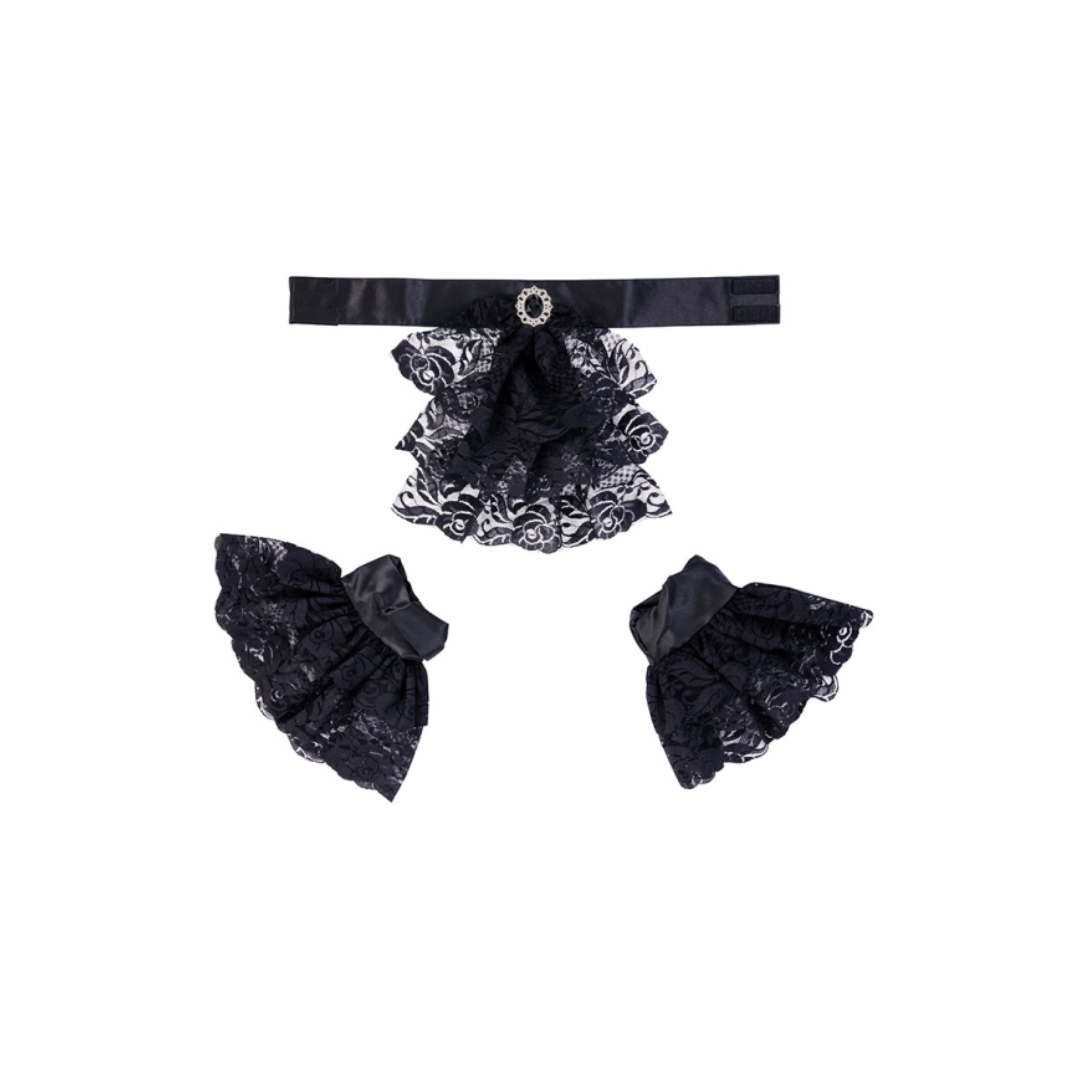 Set Gorgiera E Polsini Neri - immagine 2