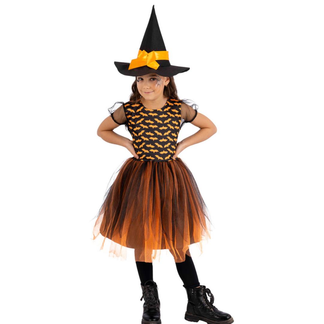 Costume Streghetta Arancio Tg. 3 Anni Costume Streghetta Arancio Tg. 3 Anni