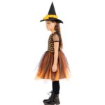 Costume Streghetta Arancio Tg. 3 Anni - immagine 3