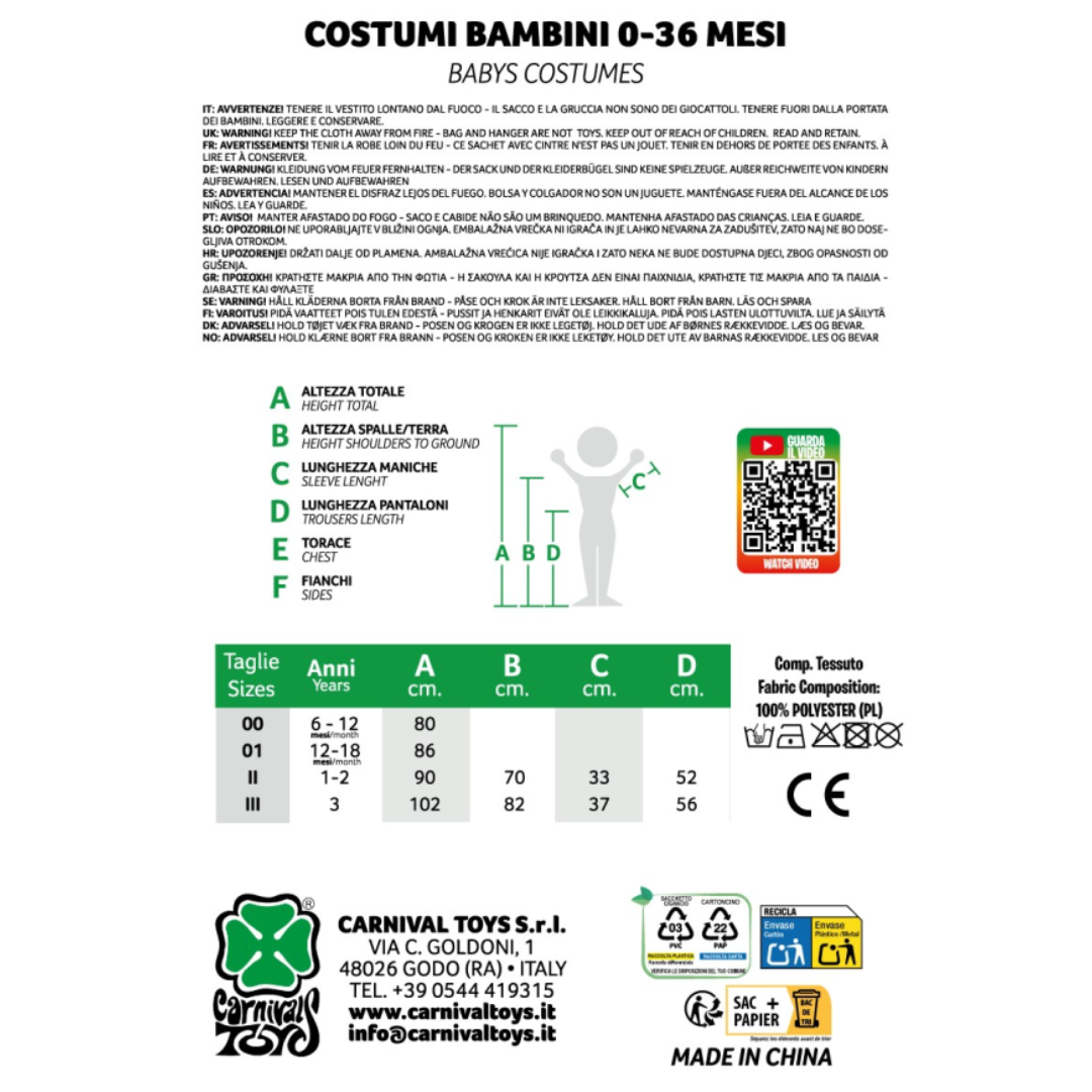 8004761689575_5 Costume Streghetta Arancio Tg. 3 Anni - immagine 5