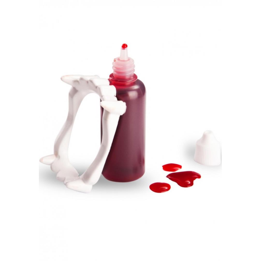 8004761070632_1 Set Sangue con Dentiera Vampiro - immagine 1