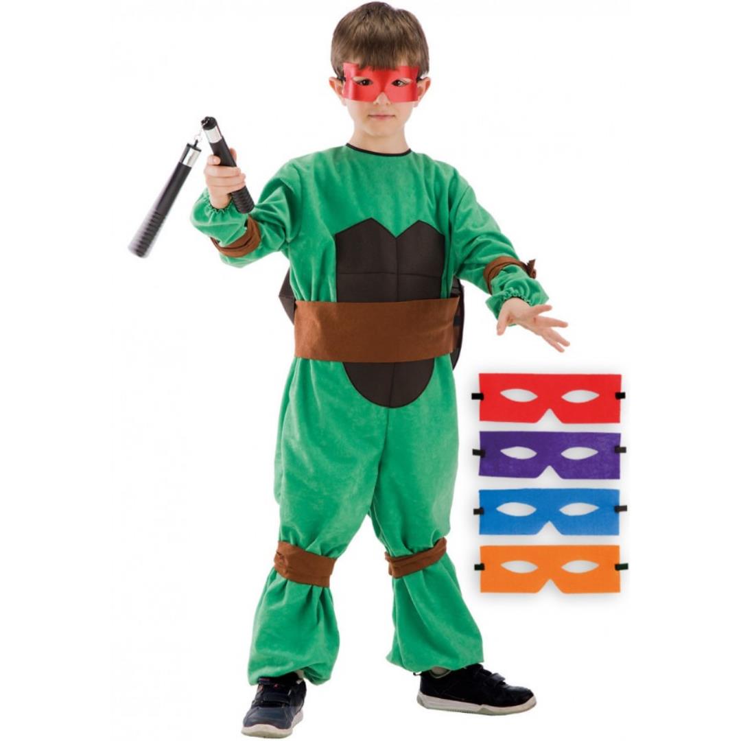 8004761612566_1 Costume Bambino Tartaruga Ninja 6-7 Anni - immagine 1