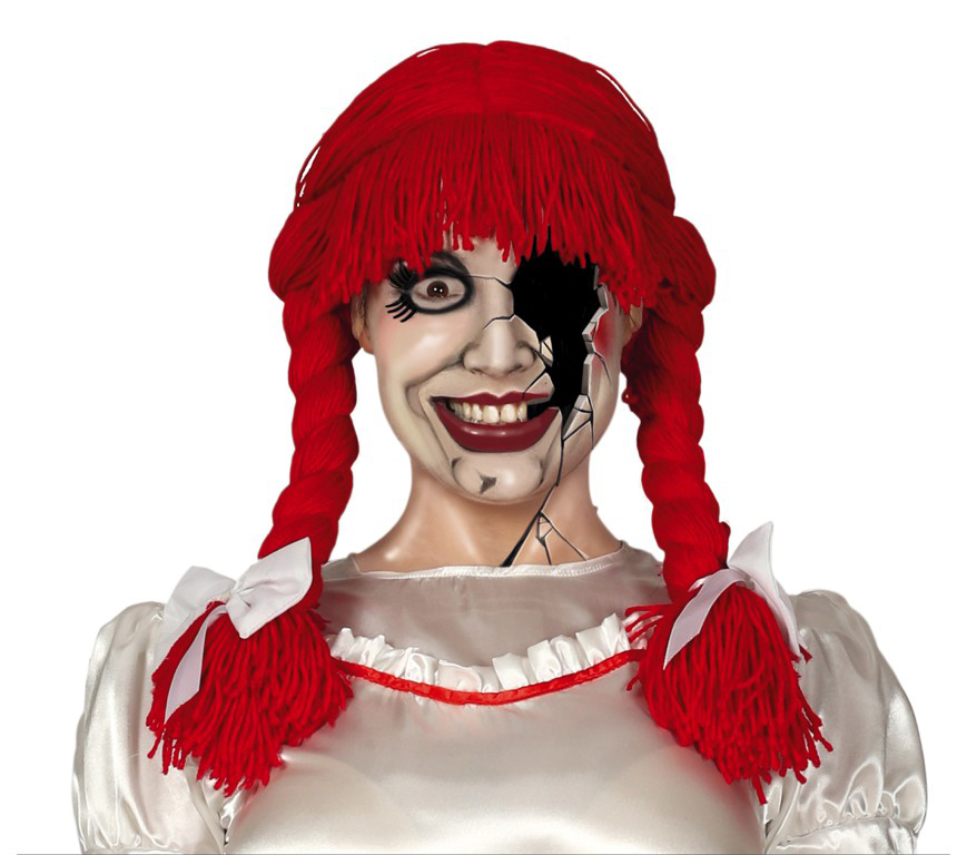 8434077043981_1 Parrucca rossa di lana con trecce bambola assassina - immagine 1