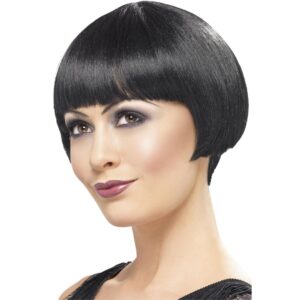 Parrucca Caschetto Nera Flapper Anni '20