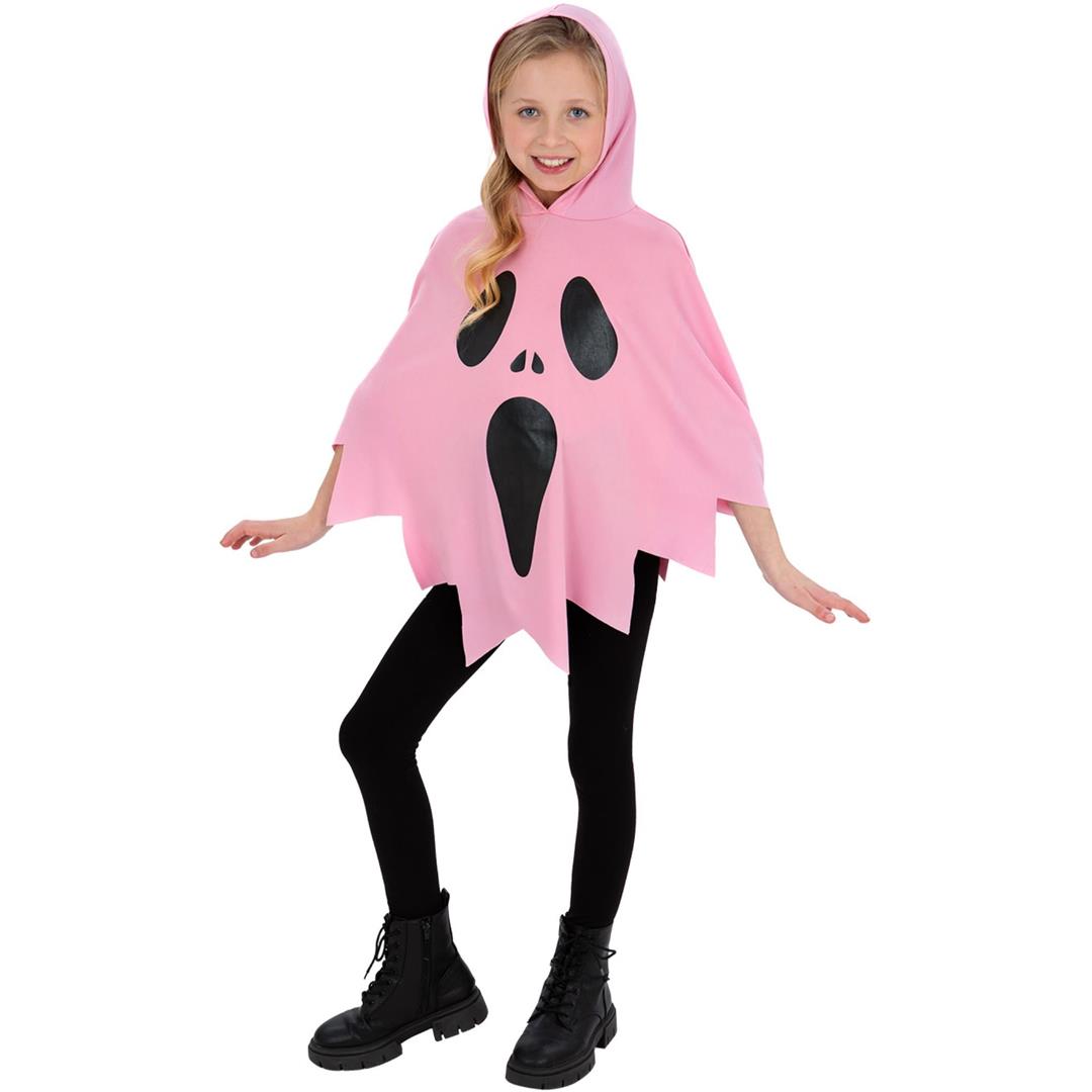 Poncho Bambino Fantasma Rosa