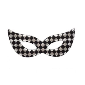 Maschera Argento A Scacchi In Tessuto